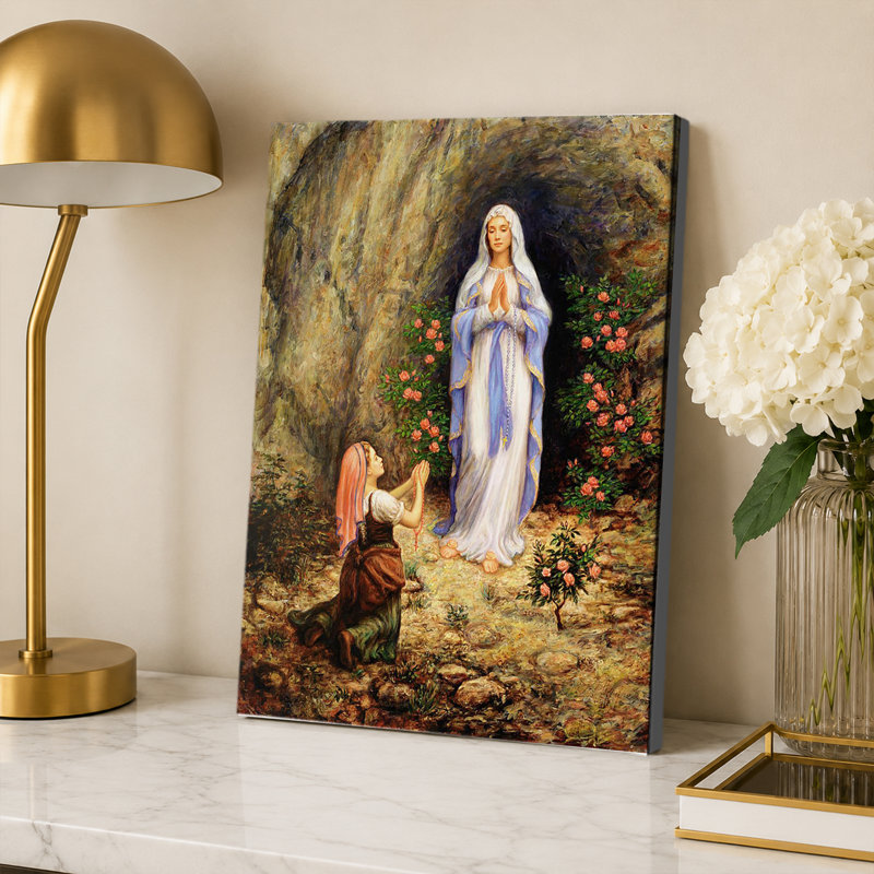 Notre-Dame de Lourdes, art mural sur toile, 24 po x 36 po
