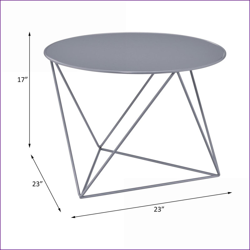 Table basse moderne en métal gris pour le salon, facile à déplacer et amp; Présentoir / utilitaire polyvalent, Gris