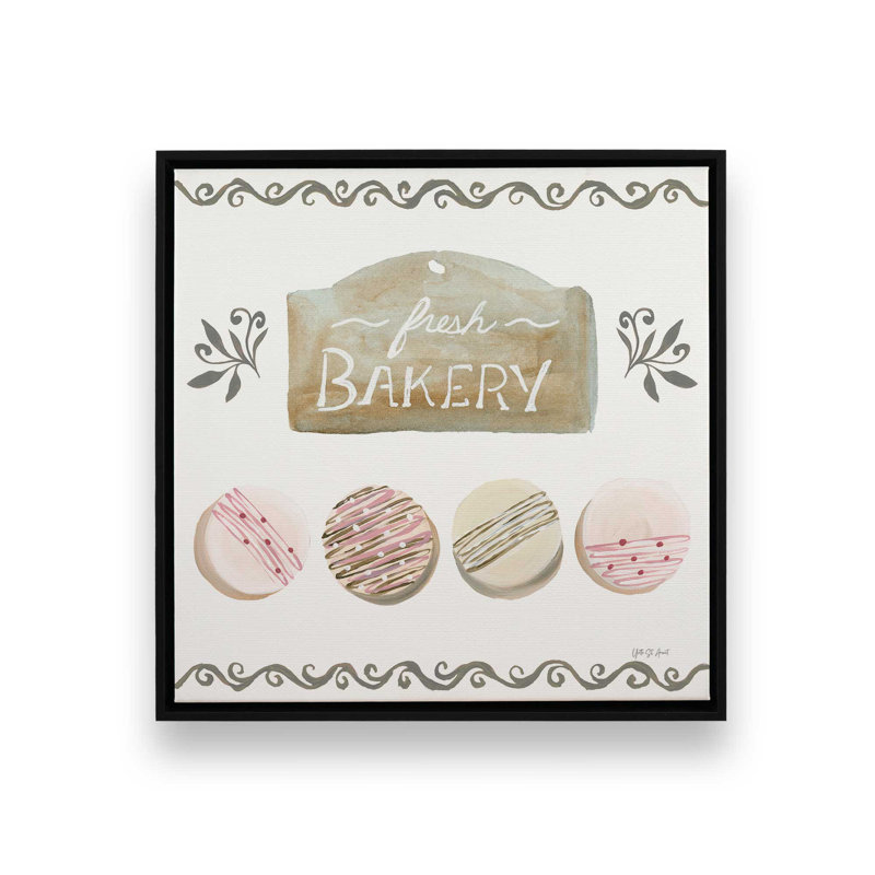 «Bake Shoppe I» par Yvette St. Amant, reproduction d'art, H 36 po x l 36 po, Cadre flottant, Noir