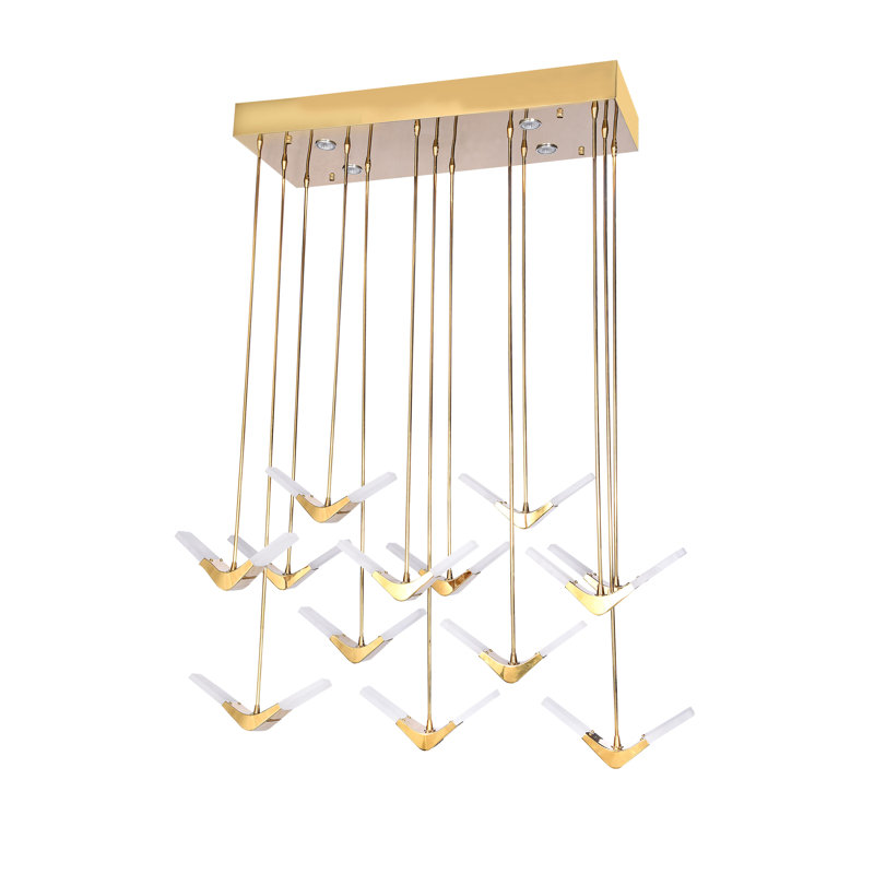 Transitional 26 Light LED Boomerang Chandelier