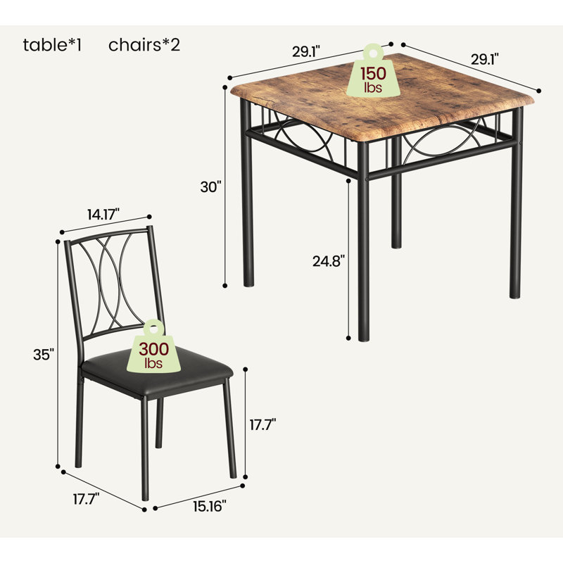 Allys 2 - Person Dining Set