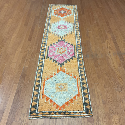  Handmade Turkish Oushak Wool Runner