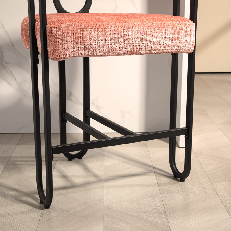Ensemble de 2 tabourets de bar House Hold, tabourets de bar modernes avec dossier, cadres en métal noir et tabourets de bar