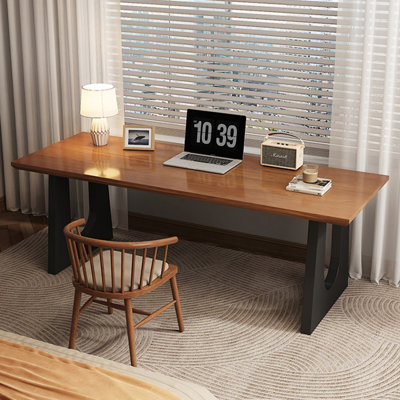 Bureau d'écriture rectangulaire en bois massif brun