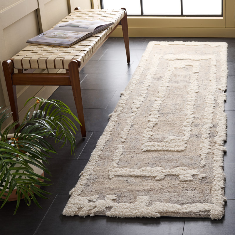 Casablanca 449 Hand Tufted Wool Pile Abstract Rug, Runner 2'3" x 8'