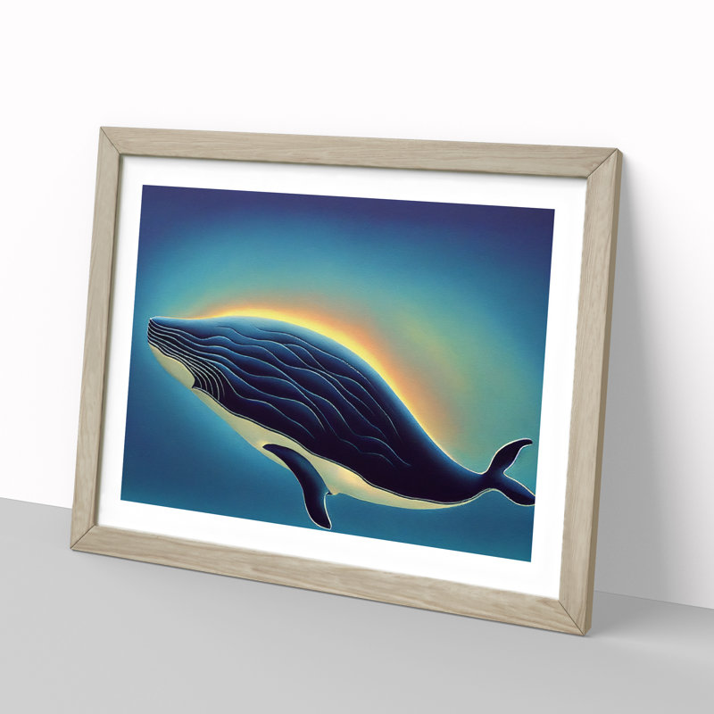 Whale Art Vol.2 - Framed Print, 34cm H x 46cm W x 2cm D, Oak Framed