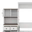 Lit escamotable avec armoire de rangement, support à vin, porte-verre, tiroirs et bande à DEL multicolore-442067996
