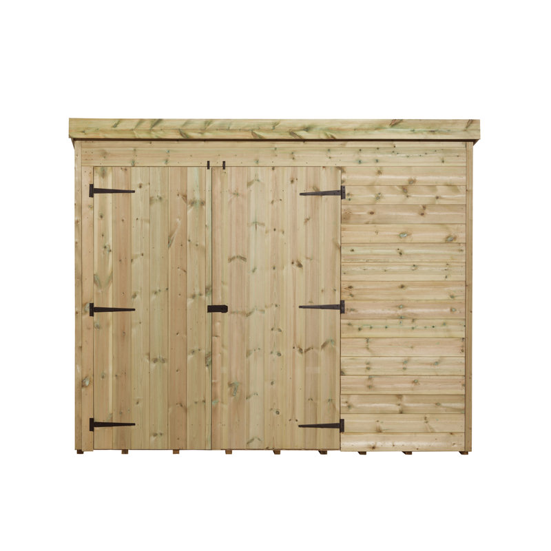 Shiplap Pent 8 ft. W x 8 ft. D Wooden Tongue & Groove Garden Shed