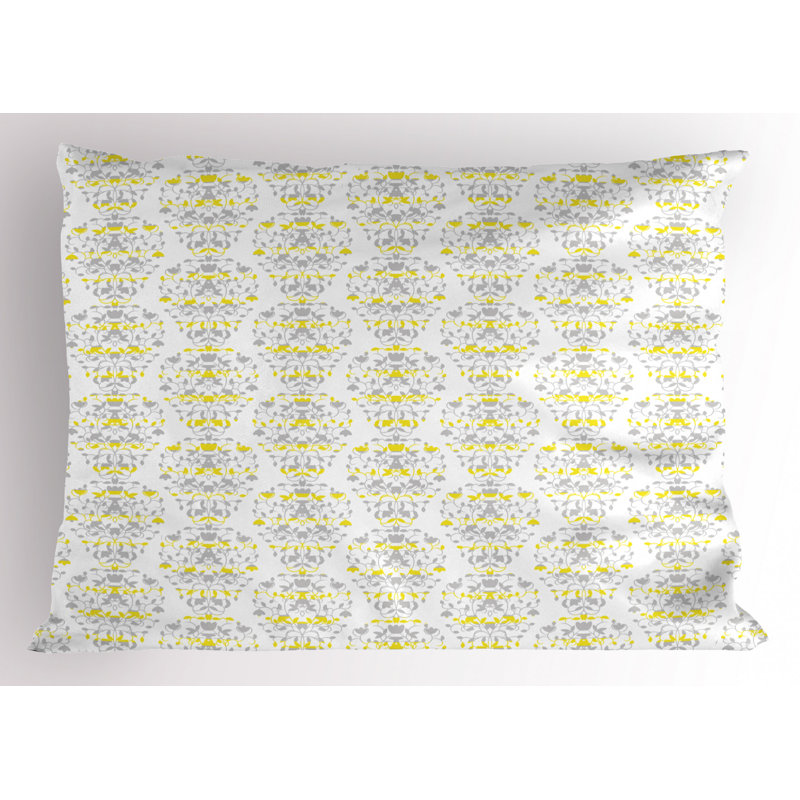 Flowers Polyester Damask Sham Set, Twin
