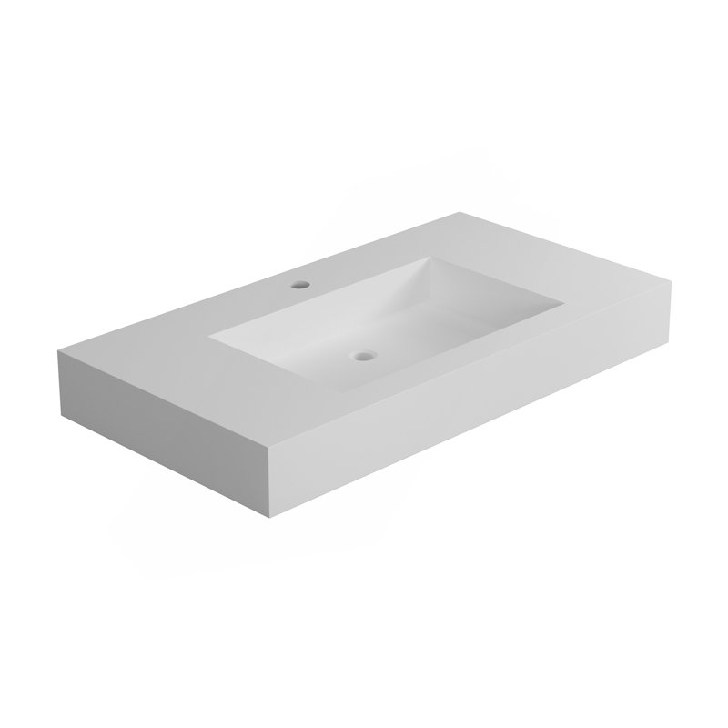 Lavabo de meuble-lavabo à surface en pierre et résine