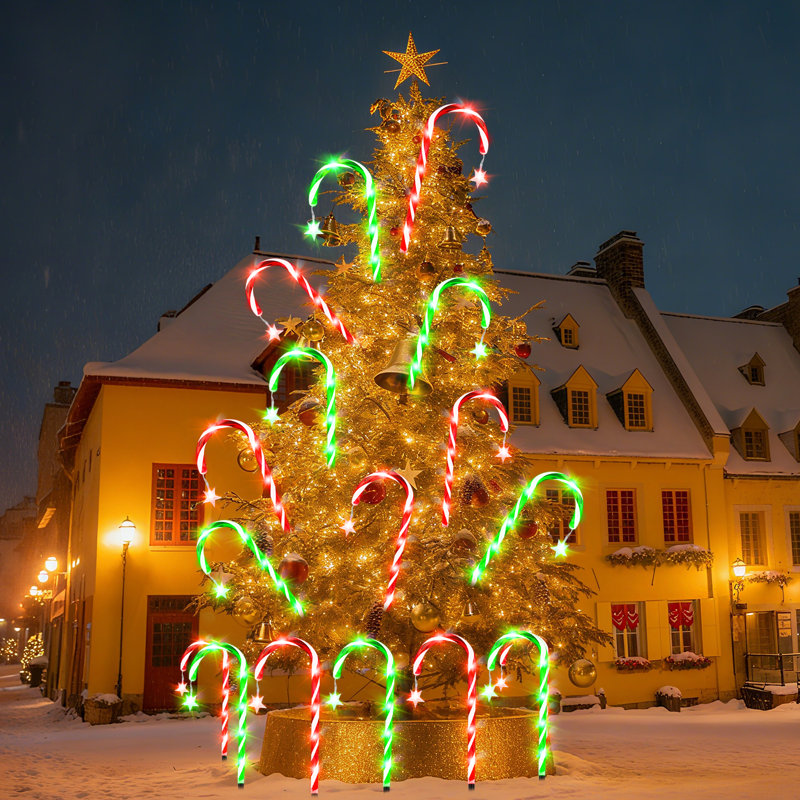 Solar-powered One-to-ten Red and Green Candy Lights