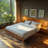 Sierra Solid Wood Bed Frame with Adjustable Headboard / Handcrafted Pattern Platform Bed-1120265282-1120160066