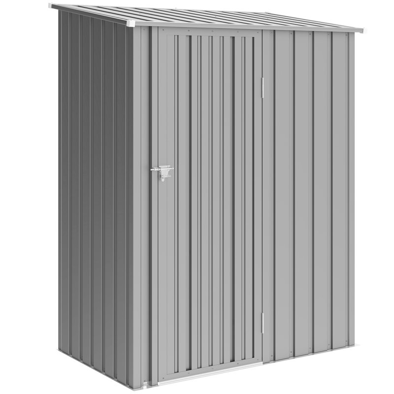 Outsunny 5ft x 3ft Garden Storage Shed Waterproof Sloped Roof Grey