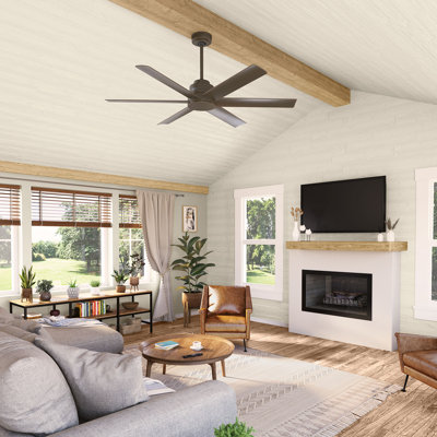 Hunter 60 inch Kennicott ENERGY STAR® Damp Rated Ceiling Fan and Handheld Remote