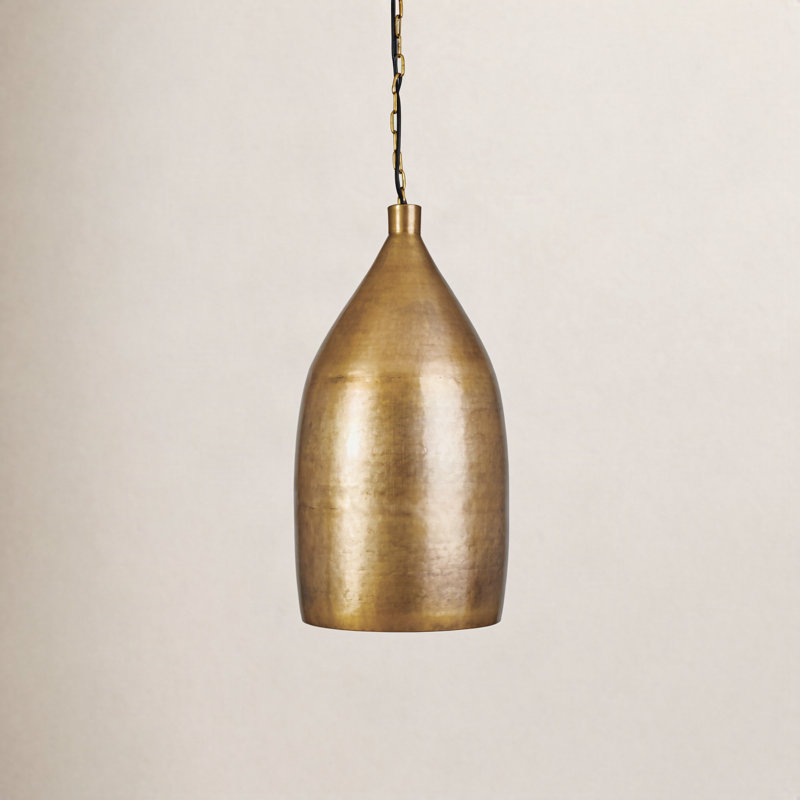 Petit luminaire suspendu Dodger Sophia, Doré, H 25 po x l 12 po x P 12 po 