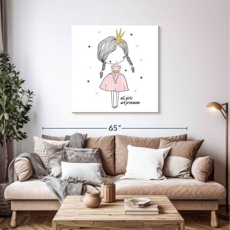 Ashelle «All Girls Are Princesses», typographie, H 39 po x l 39 po
