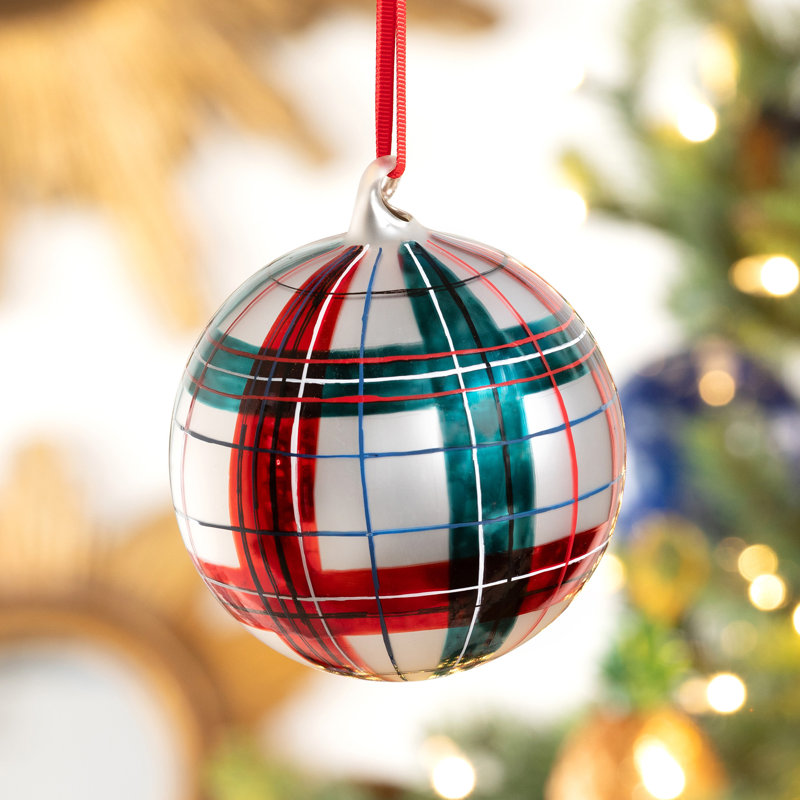 Southern Hospitality 5'' Striped Glass Other Ball Ornament