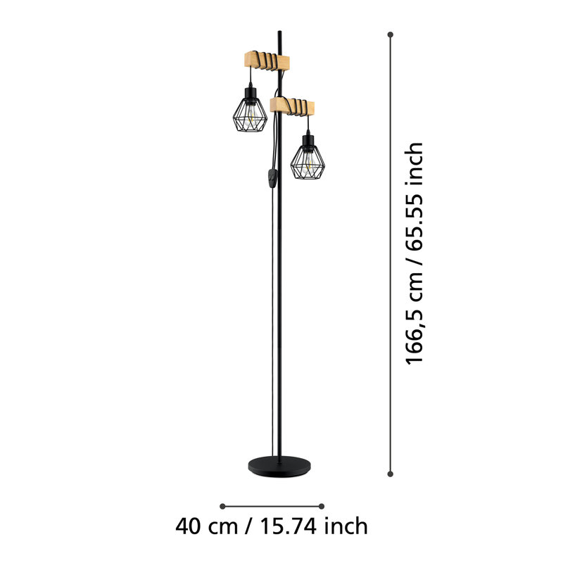 166.5cm Black Tree Floor Lamp