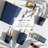 Bathroom Accessories Set - Bathroom Set, Bathroom Accessory Set, Shower Curtain Set, Toilet Brush, Trash Can & Soap Dispenser - Navy - 20PC-127888760