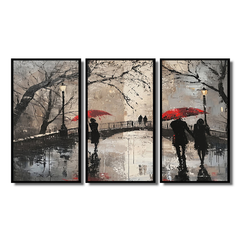 Ensemble d'art mural Sanni - City Paris, Cadre flottant noir, H 40 po x l 60 po x P 1 po