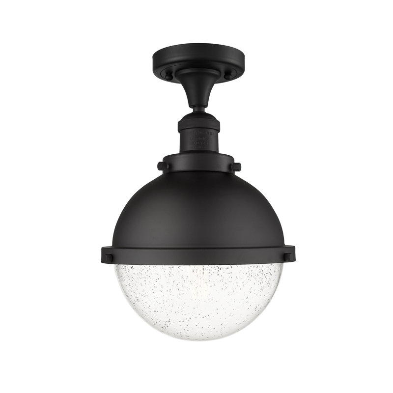 Plafonnier semi-encastré 1 lumière Alique, Ampoule non incluse, Noir mat, H 13,13 po x l 9 po x P 9 po