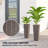 23.6 Inch Tall Planters for Outdoor Plants, Set of 2 Plastic Rattan-Like Flower Pots with Drainage Holes, Stackable Tapered Planters for Indoor Plants, Front Porch, Brown-552117473
