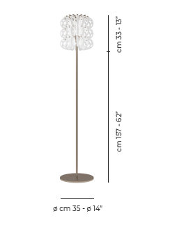 Ecos Striped 35 Floor Lamp, White Striped, Matte Bronze