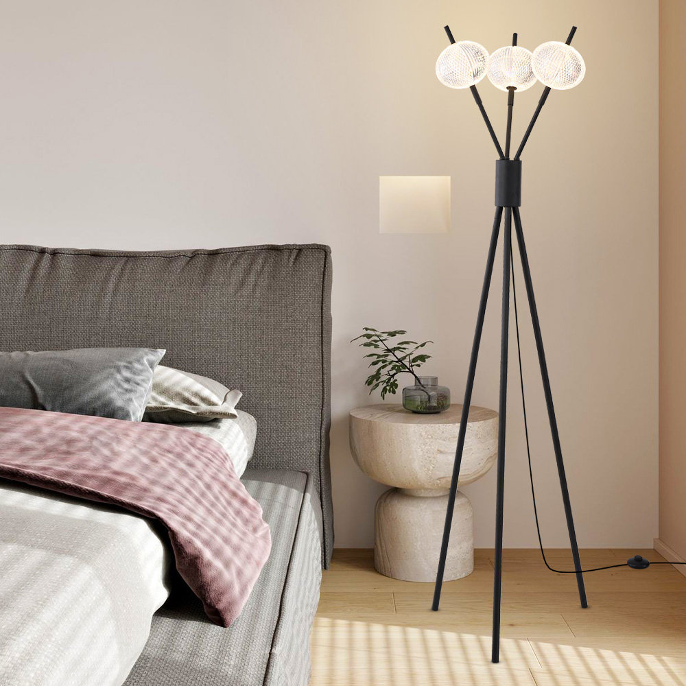 Zanyiah 65'' LED Tripod Floor Lamp with Outlet Mercer41 Base