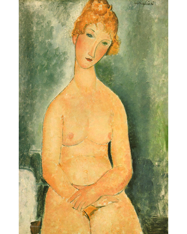 Nu assis, ca. 191918, H 24 po x l 15 po