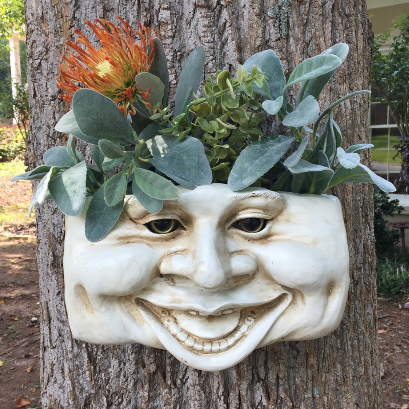 Muggly's Aunt Minnie Tree & Patio Wall Planter, Antique White