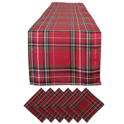 Trotwood Spice Plaid Dining Linen Set