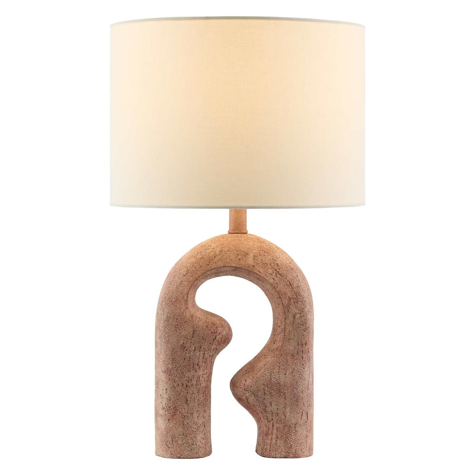 Jordie 1-Light Resin Table Lamp with Linen Drum Shade , Blush
