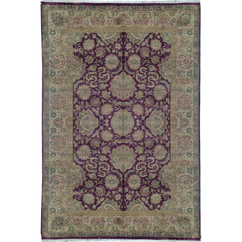 Wool Oriental Area Rug in Brown/Purple