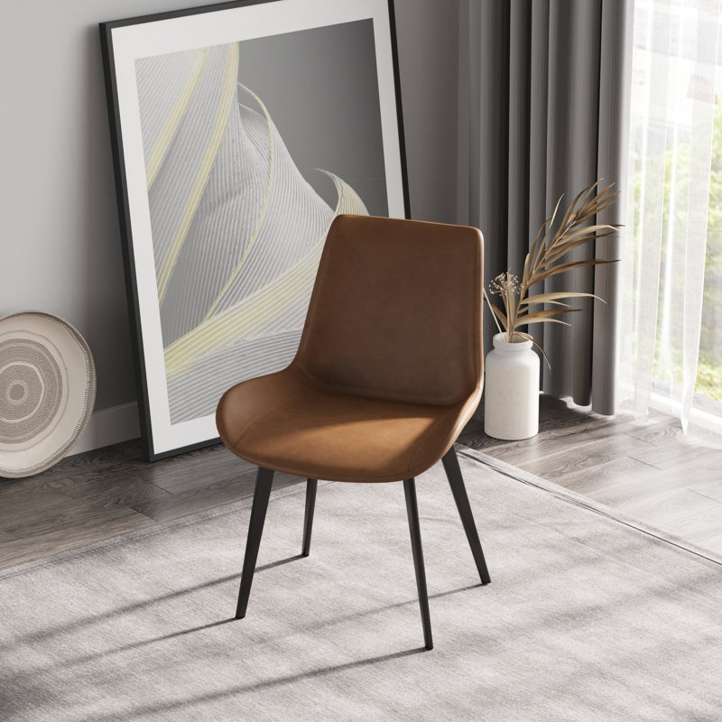 Chaises de salle à manger Modern Brown - Pieds en métal épais pour une durabilité ergonomique, 2, Brun
