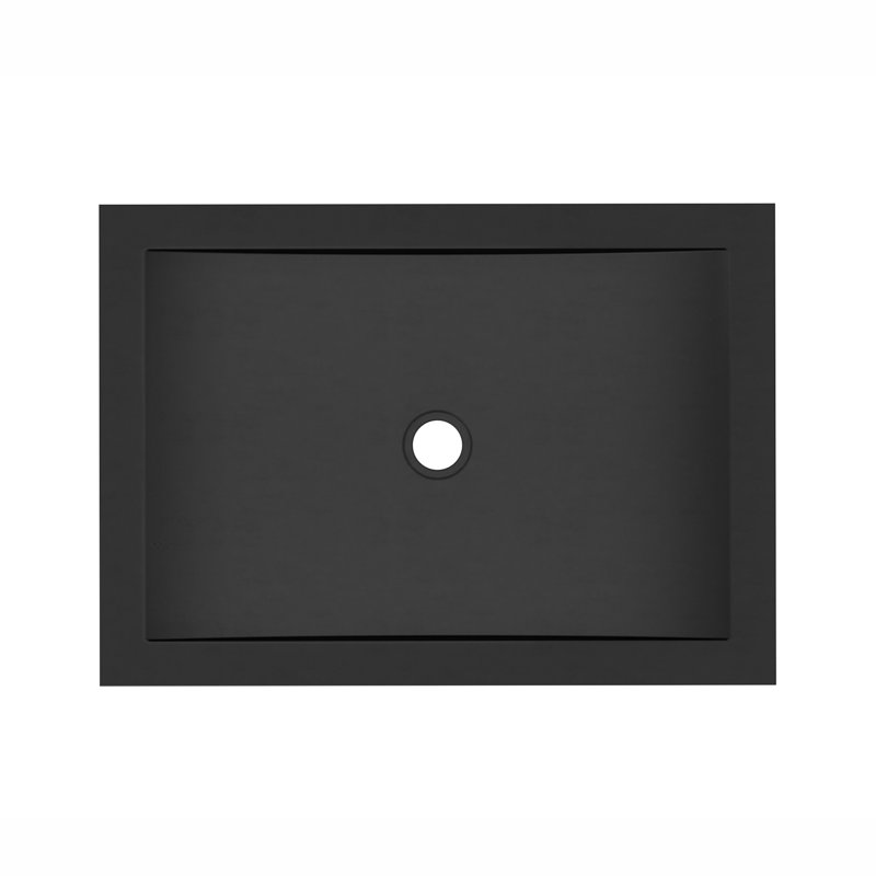 NativeStone Handmade Rectangular Undermount Bathroom Sink, Charcoal