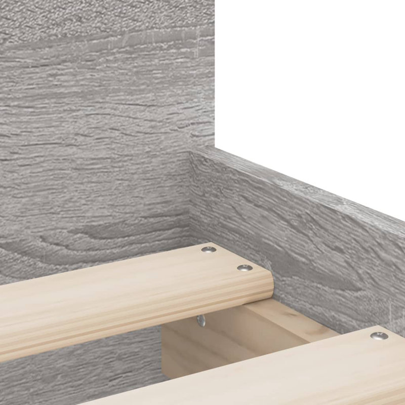 Nikash Bed, Single ( 90 x 190 cm), Grey Sonoma