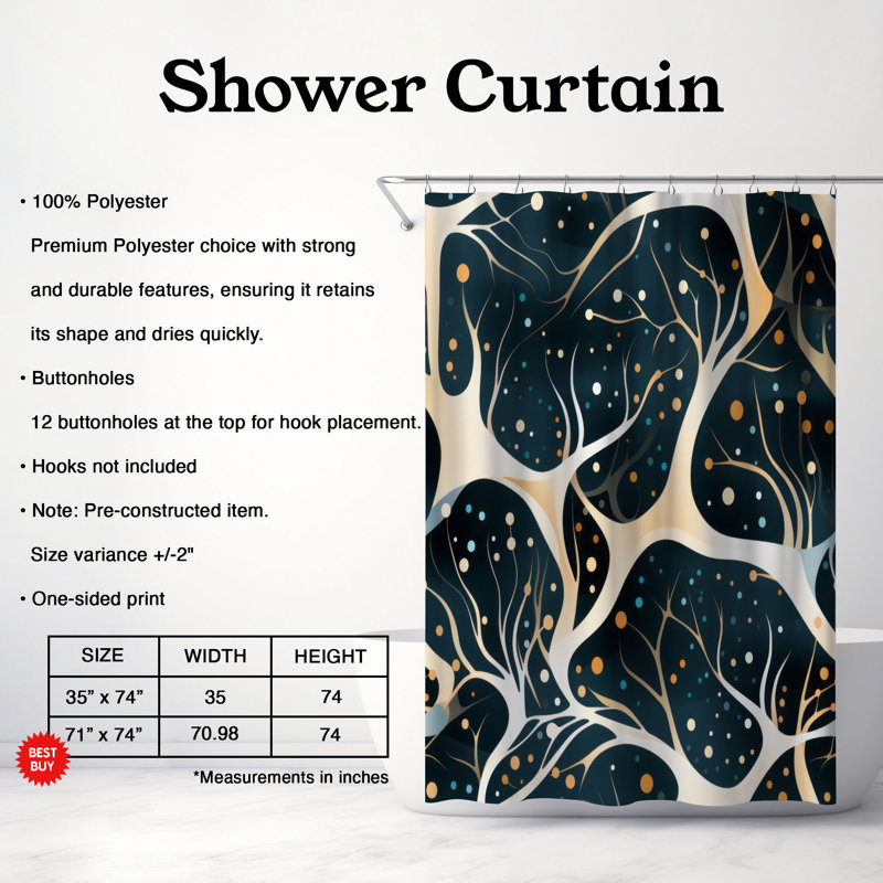 Rideau de douche Shape Fusion - Premium, H 74 po x l 71 po