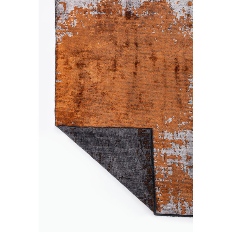 Tapis orange / gris Rapture, Rectangle 7 pi 10 po x 9 pi 10 po