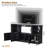 High Gloss TV Stand With LED Lights, Modern Sideboard With Large Storage Cabinet, Media Console With Tempered Glass Shelves For Tvs Up To 75", Living Room, Black, 67"Wx13.7"D-1013028875-1029932229