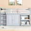 Lit mezzanine simple gris avec rangement et solidification solide - Bureau en bois d'hévéa-732764041