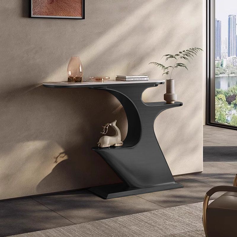 Console légère et luxueuse, H 33,5 po x l 47,2 po x P 13,8 po, Noir