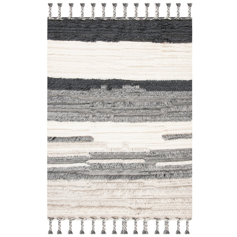 Adriane-Angel Hand Woven Wool Abstract Rug, Rectangle 3' x 5'