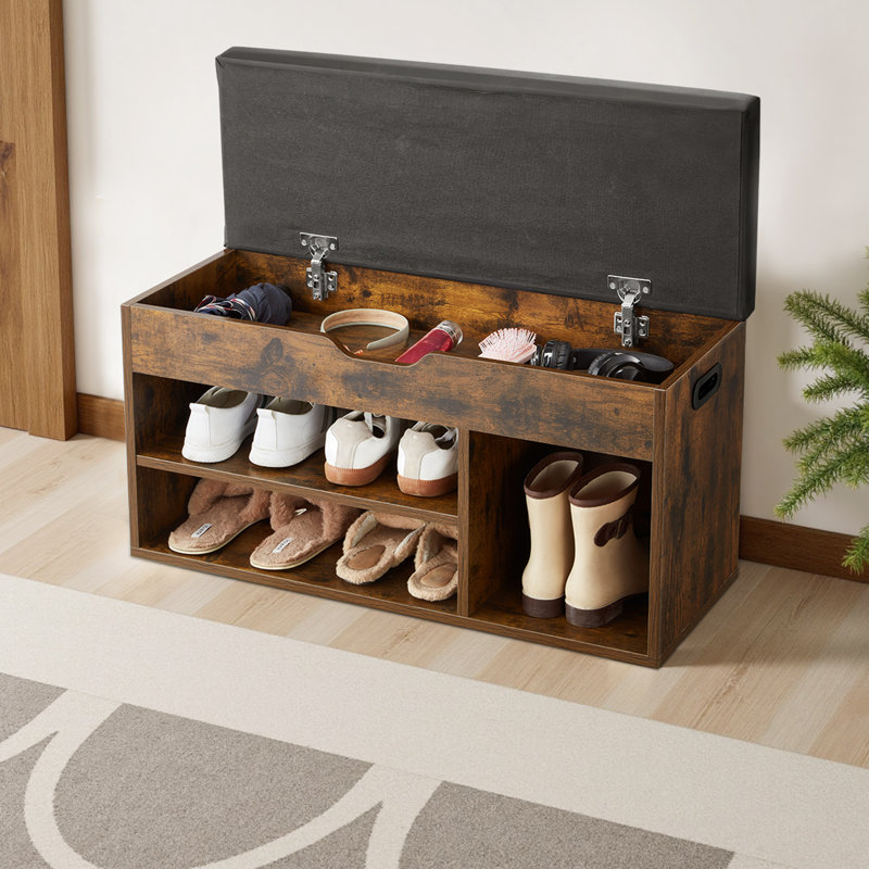 Banc à chaussures avec rangement 31,7 x 12,0 x 17,5 pouces