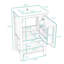 Meuble-lavabo en bois avec lavabo, porte à fermeture en douceur et tablettes de porte-1340952682