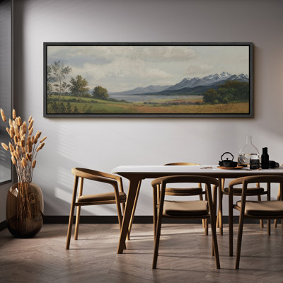 Grande impression sur toile encadrée - impression de paysage rétro pour décoration rustique