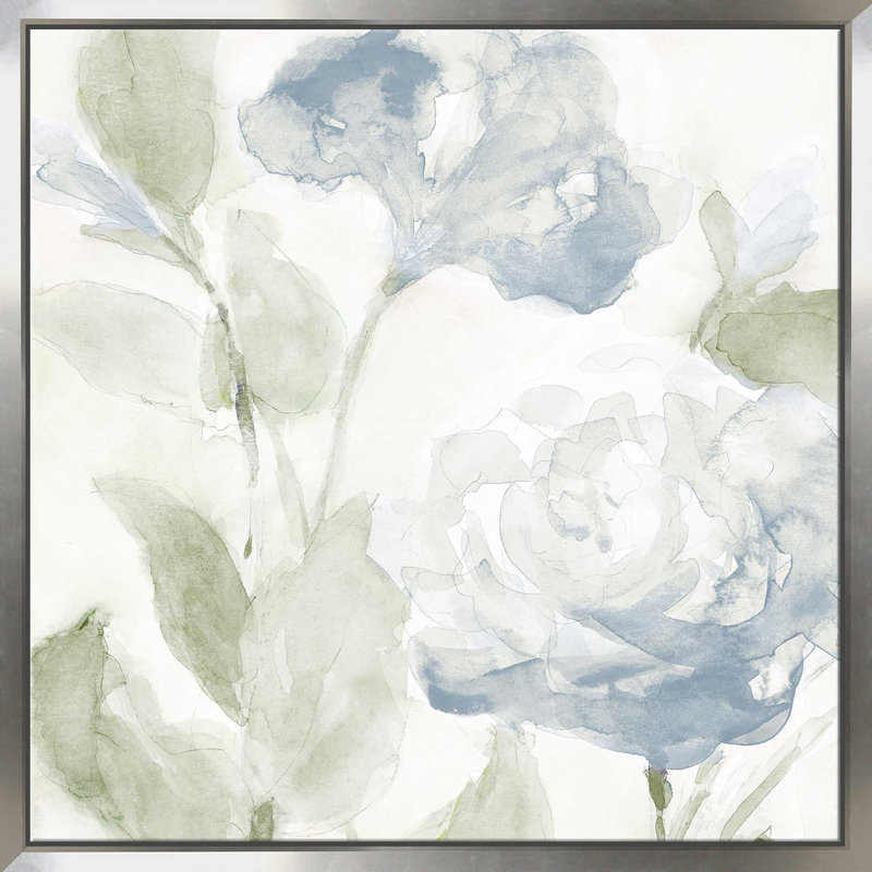 Fin du printemps II - peinture, L 39,5 po x H 39,5 po, Encadrement argenté