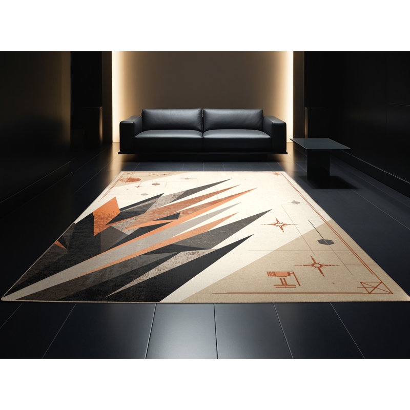 Tapis beige moelleux moelleux et moderne Iseminger Svarog, 7 x 10
