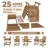 Outdoor Adirondack Barstools with Tray – Set of 2 Tall Wooden Bar Chairs, High Back, Footrest & Umbrella Hole for Deck, Patio, Balcony-1135092641