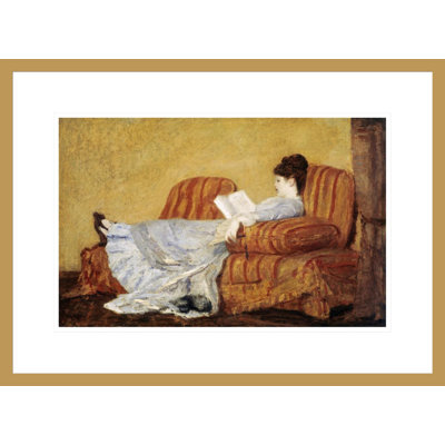 «Young Lady Reading» par Mary Cassatt, impression giclée sur cadre