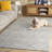 Abstract 175 Hand Tufted Wool/Cotton No Pattern Rug in Light Blue/Ivory-1668974914